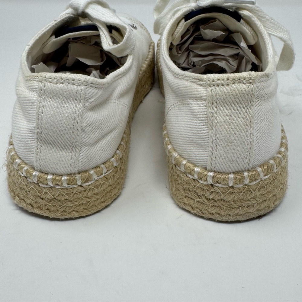 Tretorn Women’s Eve Lace Up Platform Espadrille‎ size 6 White Canvas Sneakers - Picture 2 of 12